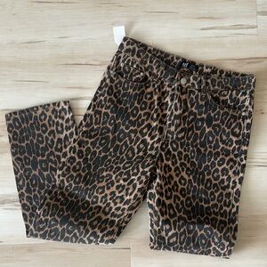 Zara Brown and Black Skinny Jeans Leopard Print